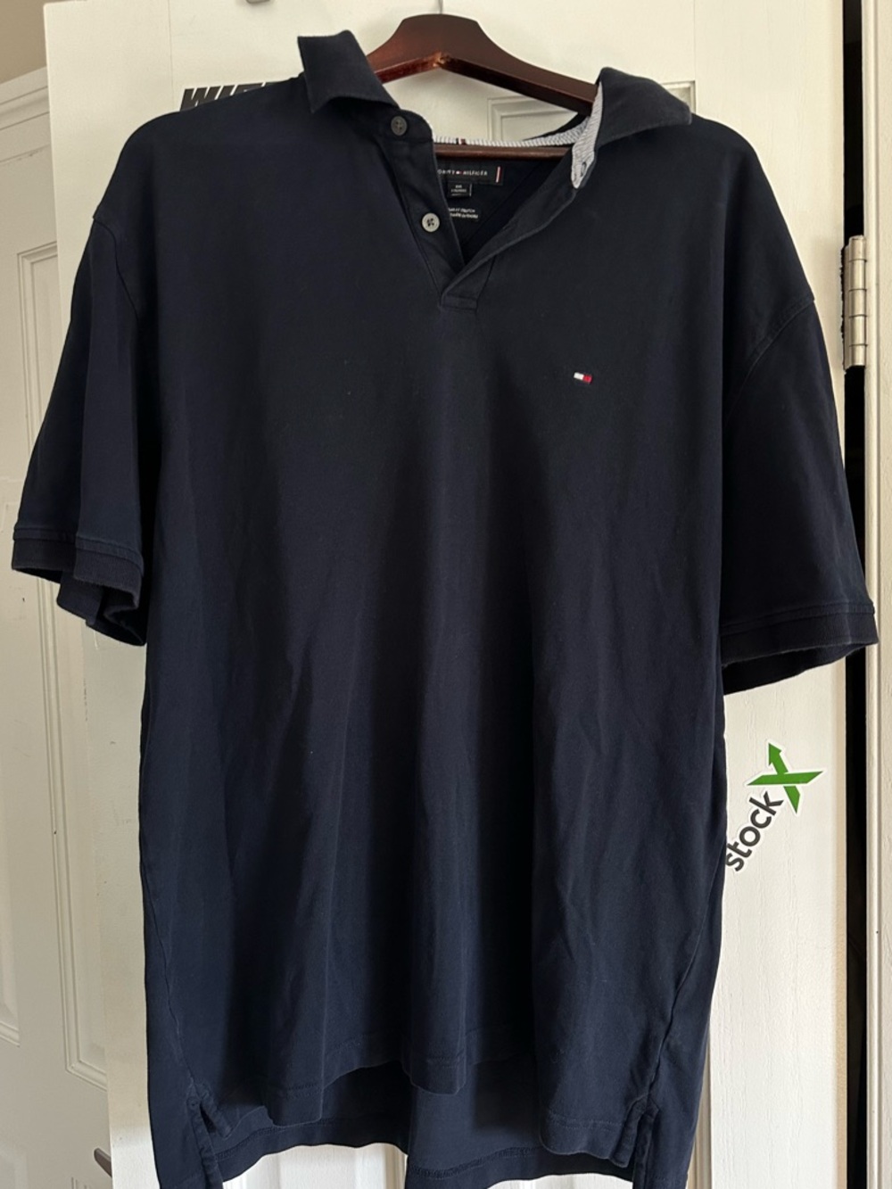 Tommy Hilfiger Men's Black Polo with Flag Logo
